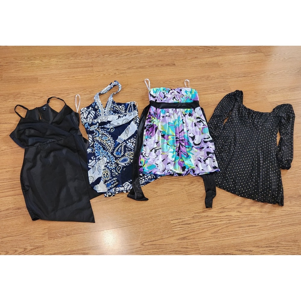 Women's Dress Bundle Lot 4‎ Size S Lulus INC Sequin Hearts Lily Rose Party
